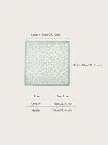 1pc Floral Print Casual Polyester Scarf, Suitable For All Seasons - Mint Green - View 2