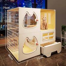 広々大型キャットケージ 室内用 くつろぎスペース＋猫トイレ区分一体型 一室一ルーム設計 猫ヴィラ 多頭飼い対応 - M - チェックする 5