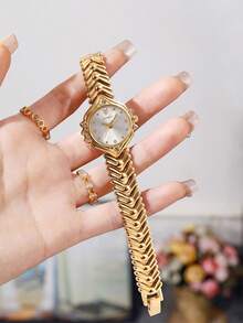 LIANDU Women's Watch, Fashion Creative Multifunctional Compact Personalized Quartz Watch, Suitable For Daily Wear, Birthday Gift, Back To School, Thanksgiving, Romantic Occasions, Perfect Gift - Gold - View 6