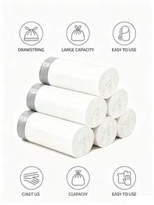 105/45 Drawstring Trash Bags, Reusable Garbage Bags Trash Can Liners, For Back To School Dorm, Bathroom, Kitchen, Bedroom, Office, Apartment, Travel And Small Trash Cans Daily Home Cleaning - Multi-color Style - View 2