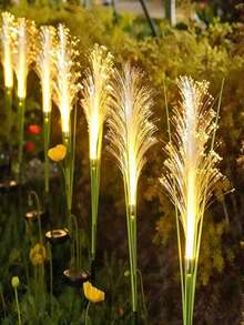 Solar Powered Outdoor Fiber Optic Reed Light, Wind-Swaying Reed Shaped Solar LED Lawn Light, 2026 New Artificial Reed Decorative Light For Yard, Warm White, Automatic Solar Charging And Auto-On, Solar Powered Yard Light, Holiday Lighting Decoration Floor Lamp, Yard Patio Path Walkway Lawn Christmas Decorative Light, Holiday Decoration, Gift For Loved Ones - Reed - View 5