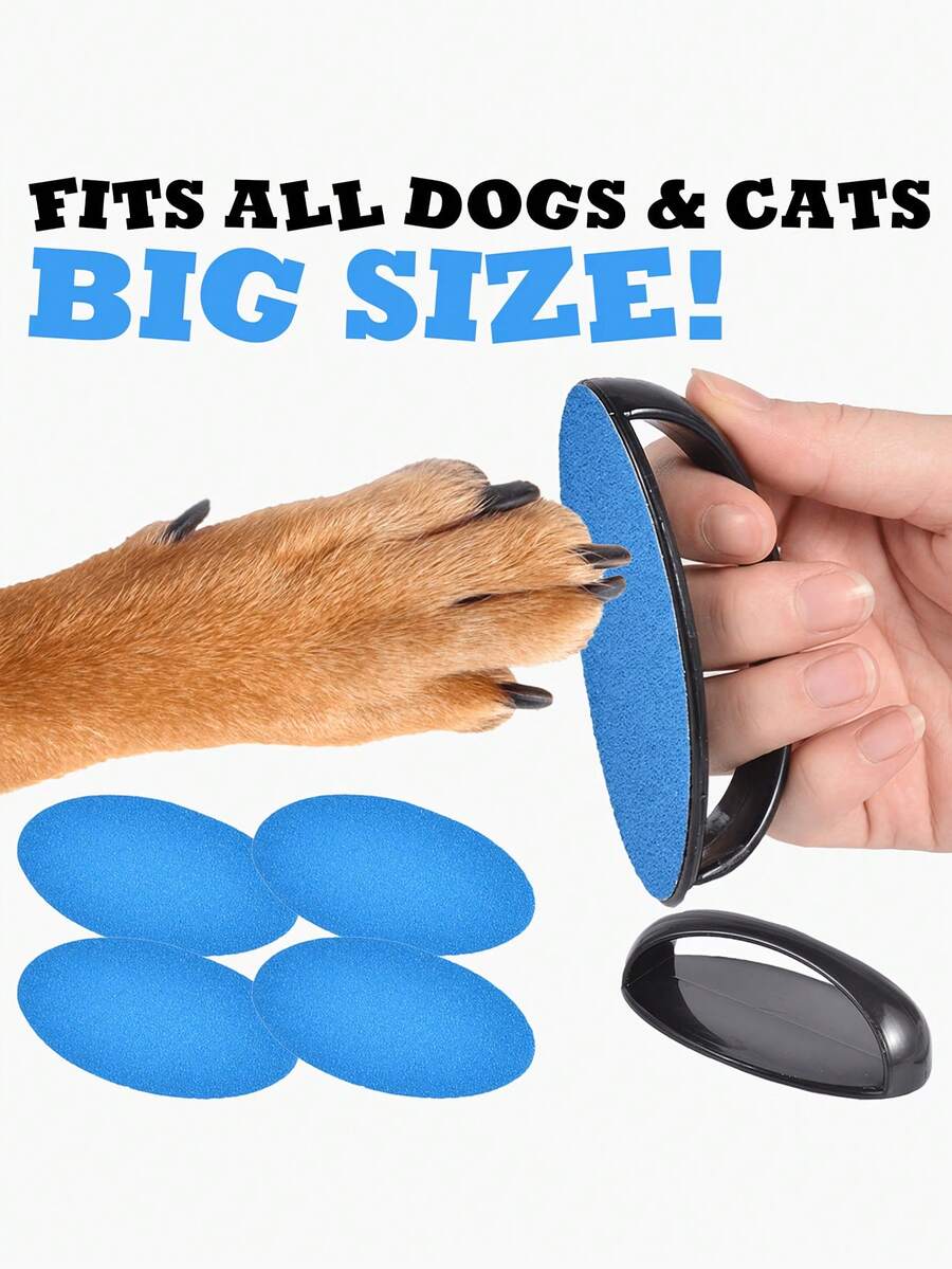 Pet Nail File, Handheld Dog Nail File Board, Large Dog Nail File Quiet Grinding Tool, Includes 2 Sandpaper Sheets, For Pet Nail Care, Home Use Detachable Claw Grinder Nail Scraper, Replaceable Abrasive - A - View 1