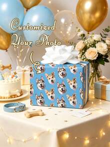 Custom Photo Wrapping Paper, Personalized Face Image Print Gift Wrap, Custom Portrait Decorative Wrapping Paper For Birthday, Holiday, Anniversary Gift Packaging - Multicolor - View 4