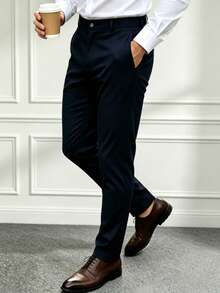 Men's Elegant Golf Pants For Spring And Autumn, Formal And Casual Dual-Use, Suitable For Leisure And Activities - Navy Blue - View 3