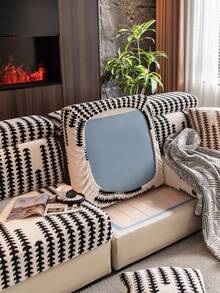 1 pièce Housse de canapé en velours de coton doux Automne/Hiver, enveloppe élastique extensible, housse de canapé confortable et chaude toute saison, style minimaliste Ins, adaptée aux animaux de compagnie, lavable en machine, convient aux canapés en L 1/2/3/4 places dans le salon, la chambre, le bureau - Noir - Voir 9