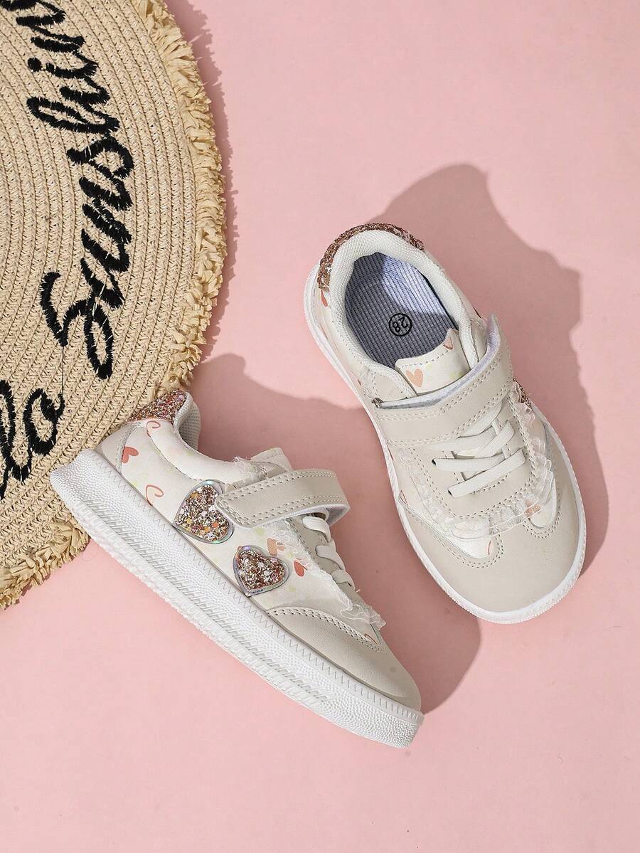 Girls' Heart Casual Shoes New Style Kids' Sports Shoes - Beige - View 1