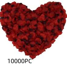 Artificial Dark Red Rose Petals, For Romantic Proposal, Flower Girl, Centerpiece Decor, Shower Party, Rose, Decorative Rose, Decor Style, Party & Holiday Decor, Valentine's Day Decor, Valentine's Day & Mother's Day Decor Gift - Dark Red - View 11
