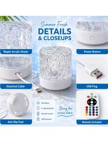 Lampu Pintar Proyeksi Riak Air Aurora Bertenaga USB Versi Terbaru 2026, Efek Cahaya Berwarna-warni Berputar, Lampu Suasana Pengubah Warna Kontrol Sentuh, Lampu Malam Dekorasi Meja Samping Tempat Tidur Kamar Tidur, Ornamen Pencahayaan Romantis Kamar Asrama, Tanpa Baterai, Lampu Suasana Gaya , Hadiah Ulang Tahun, Hadiah Pasangan, Hadiah Natal - Proyektor kendali jarak jauh - View 8
