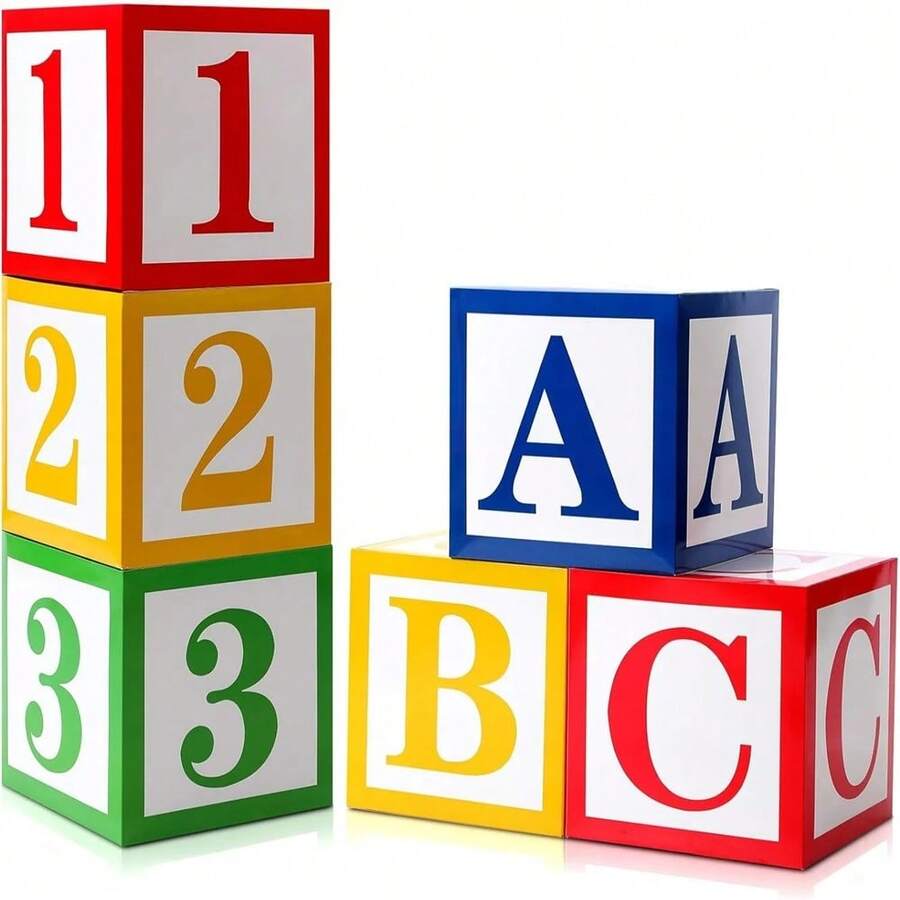 AFYPRTY 3Pcs Back To School ABC/123 Balloon Boxes Birthday Party Decoration Classroom Decor Rainbow Congrats Graduation Party Supplies