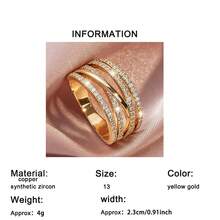 1pc Fashionable Personalized Cross Circle Design Ring With Sparkling Cubic Zirconia, Suitable For Valentine's Day, Daily Wear, Birthday, Wedding - Yellow Gold - View 4