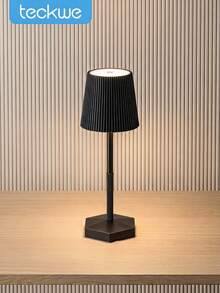 Teckwe Modern Pleated Shade Table Lamp, Rechargeable Black Bedside Lamp, Minimalist Decorative Night Lamp For Living Room Bedroom Home Decor - Multicolor - View 1