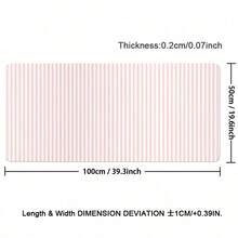 1pc INS Style Pink & White Striped Leather Mouse Pad, Cute Desktop Decor Mat, Thick Non-Slip Office & Gaming Keyboard Pad - View 15