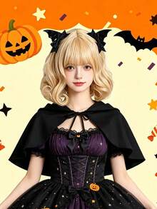 2pcs Dark Cute Devil Hair Clips Side Clips Halloween Hair Clips Black Bat Wings Suitable For Halloween Costume Daily Party - Multicolor - View 3