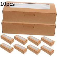 10/30 piezas Cajas de papel plegables con ventana transparente, cajas de regalo rectangulares, cajas de exhibición con tapa abatible, cajas de almacenamiento, DIY, fiesta, cumpleaños, vacaciones, boda, suministros de exhibición y embalaje para la fabricación de joyas - como se muestra - Ver 11
