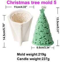Zhonghui Mold 3D Christmas Tree Silicone Candle Mold Pine Tree Snowflake Wax Mold DIY Scented Candle Making Supplies Holiday Home Decoration Gift - Tree - View 14