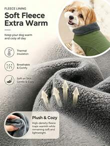 Metglad Quilted Dog Winter Coat, Cold‑Resistant Pet Jacket With Storage Pocket, Reflective Adjustable Cold‑Weather Dog Snow Suit, Indoor & Outdoor Wear For Small, Medium & Large Dogs - Olive Green - View 7