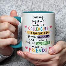 Colleagues To Friends Coffee Mug,11oz Ceramic Cup, Colorful Heart Letter Graphic, Funny Coworker Novelty Mug, Appreciation Gift For Work Best Friend Office Colleague, Ideal For Juice,Milk, Coffee- Perfect Birthday And Holiday Gift - Multicolor - View 18
