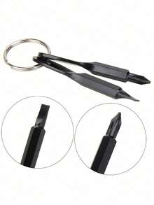 1/2PCS Portable Screwdriver And Flathead Screwdriver Keychain Set - Camping Accessories, Multi-Function Mini Pocket Repair Tool, Gadget, Car Accessory, Bag Charm, School Gothic Y2K Christmas Gift, Outdoor EDC Multi-Tool - Multiple Styles - View 8