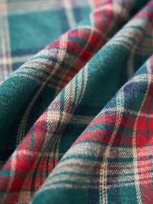 1/20pcs French Country Christmas Plaid Ruffle Table Runner, Suitable For Holiday Banquet, Restaurant Decor, Party Gathering, Home Dining Table, Window Display Decoration, Sideboard Shoe Cabinet Dust Cover - Green - View 5