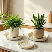 1pc Thickened Breathable Flower Pot Tray | Drainage Anti-Root Rot Flower Pot Bottom Tray | Indoor Balcony Universal Flower Pot Base | 2 Colors Available - 1pcs - View 4