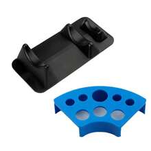 Pure Black Tattoo Machine Pen Dual Support Bracket & Curved 8-Hole Ink Cup Holder Set, Desktop Tattoo Tool Storage Rack, Suitable For Tattoo Shops And Personal Tattoo Practice - View 12