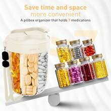 7 Large Compartment Pill And Vitamin Storage Box, Weekly Pill Organizer, Portable Medication Storage Bag, Storage Tool, Organizing Tool, Daily Use, Commute Use, Practicality, With Lanyard, Outdoor, Fitness, Home Daily Pill Storage, Multiple Colors, Black, Pink, White - Multi-color - View 3
