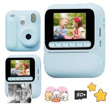 Kids Instant Print Camera Zero Ink Thermal Print Digital Camera With 4 Rolls Print Paper,2.4‑Inch Screen 1080P Video Recording Toy Camera For Boys Girls Birthday Gift - Multicolor - View 3