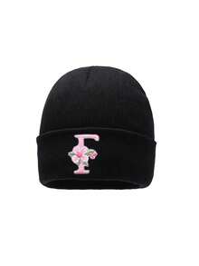 1Pc A-Z Letter Kids Knitted Hat, Solid Color Warm Children Knitted Cap For Ages 3–8 Boys And Girls , Suitable For Outdoor & Daily Wear - Black - View 8
