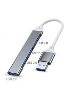 Reletech USB Splitter 3.0 Aluminum Alloy HUB Hub High-Speed 4-Port USB Docking Station One Drag Multi Interface Converter Laptop External Key Mouse USB Adapter - View 5