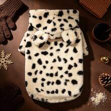 1pc Pet Dog Hoodie, Classic Leopard Print Pattern, Non-Elastic Outer Fabric, No Thermal Lining, Recommend Measuring Pet Size And Choosing 1-2 Sizes Larger, Suitable For Small/Medium Dog And Cat Clothes, Pet Coat For Cold Weather - Multicolor - View 12