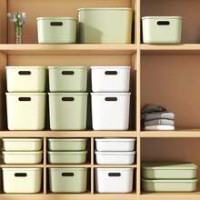 Plastic Storage Baskets Bins Boxes With Lids,Organizing Container Storage Organizer Bins For Shelves Drawers Desktop Playroom Classroom Office - White - View 7