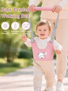 Cartoon Baby Walking Harness, Baby Walking Traction Strap, Infant Anti-Fall Walking Support Belt, Toddler Walking Traction Rope, Wide Sponge Soft Handle, Adjustable Double Shoulder Straps Fit Different Height Babies, Assist 6-18 Months Old Babies Practice Standing And Walking, Suitable For Home Indoor And Outdoor Community Strolling - Multicolor - View 3