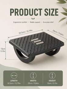 1pc Adjustable Height Ergonomic Footrest With Massage Bumps, Prevents Leg Crossing, Relieves Leg Fatigue, Makes Work Easier, Suitable For Office, Living Room, Study, Great Gift For Boss And Friends - Black - View 8