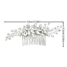1pc Elegant ABS Plastic (ABS Resin) Hair Comb Bridal Wedding Hair Accessory For All Seasons - Silver - View 7