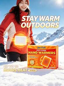 JUE FISH Self-Heating Warm Patch (Boxed) Portable Self-Warming Heating Waist & Abdomen Warm Patch, Portable Self-Heating Fast Warm Patch, Winter Cold Protection Long-Lasting Warm Patch, Hand Warmer, Winter Cold Protection & Warmth Outdoor Disposable Convenient Portable Warm Patch - A - View 2
