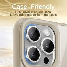 CASECOPS Camera Lens Protector Film Compatible With Iphone 17/17Pro/17Promax/17Air/16/15/14/13/12/11, Tempered Glass With Metal Frame, High Definition Transparent (Silver) - Silver - View 6