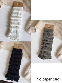 1/3/6 Pairs Women's Multi-Color Leg Warmers, Slimming Leg Warmers, Ribbed Knit Heart Pattern Crew Leg Warmers, Versatile For Daily Wear, Suitable For Spring/Summer, Valentine's Day - Multicolor - View 16