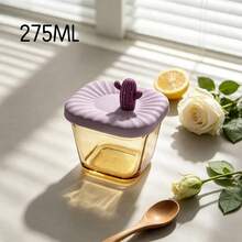 1pc High Borosilicate Glass Baby Food Storage Box, Glass Body Heat Resistant Up To 400℃, Equipped With Soft Silicone Lid, Multi-Functional Food Storage Box, Dry Fruit Snack Airtight Storage, Soft Silicone Lid, Leak-Proof When - Purple - View 13