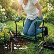 Heavy‑Duty Foldable 2‑In‑1 Gardening Kneeler Stool With Handles And Attached Tool Bag For Garden Work - Default - View 3