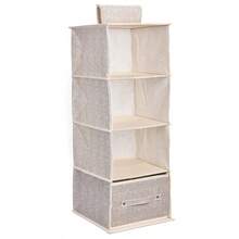 Hanging Closet Organizer With Drawer, Multi‑Shelf Fabric Hanging Storage Shelves, Dust‑Proof Clothes Underwear Organizer For Wardrobe Bedroom - View 7