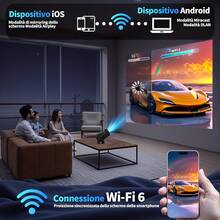 [2026 New Model] Smart 4K Projector, Wi-Fi Wireless Connection, Mini Projector, Android 11.0 System, Short Throw Projection, Supports 4K/Native 720P High Definition, Built-In Speaker, Comes With Remote Control, 180° Rotatable, Adjustable, Suitable For Indoor/Outdoor Viewing - Black - View 6
