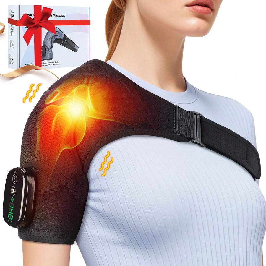 Hailicare Wireless Shoulder Heating Massage Pad, FSA Eligible, Deep Tissue Pain Relief Heating Shoulder Massager, Rotator Cuff Heating Pad, HSA Approved Only
