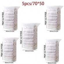 Vacuum Storage Bags Extra Large Cube Style Giant Vacuum Sealed Bags Suitable For Clothes, Bedding, Blankets, Pillows, Bed Linen And Sweaters Space-Saving Closet Storage - Clear - View 18