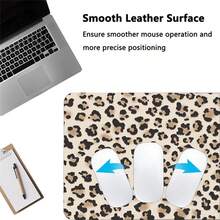 1pc Leopard Print Leather Mouse Pad Extra Long Non-Slip Waterproof Leather Desk Pad Office Gameing Table Mat Back To School, Creative Mousepad For Office Gaming Working - View 8