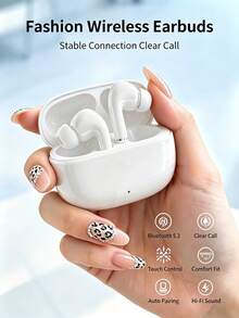 True Wireless Bluetooth Earbuds, TWS In-Ear Headphones With Charging Case, Long Battery Life, Easy Phone Pairing, Clear Sound Quality, Suitable For Sports, Fitness, Commuting And Office Use. - White - View 1