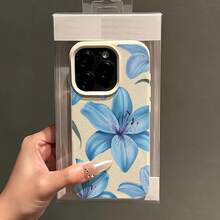 1件裝花卉圖案新風格個性化邊框 2合1透明全包覆 TPU 防震時尚手機殼，適用於 iPhone 11 12 13 14 15 16 17 Pro Max - 彩色 - 查看 5