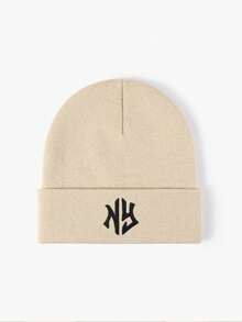 1件刺繡NY字母針織帽，可調節防曬休閒帽，四季通用，戶外旅行海灘度假遮陽帽，Y2K風格青年帽 - 針織帽 - 查看 12
