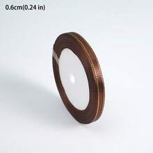 Dark Brown Polyester Satin Ribbon 25 Yards Multiple Widths 0.6cm-4cm (1/4"-1.57") Thanksgiving Christmas Halloween Wedding Party Favor Ribbon Bouquet Tie Gift Box Packaging Ribbon Party Floral Clothing Alteration Handmade DIY Decorative Accessory - Dark Brown Gold-edged Ribbon - View 9