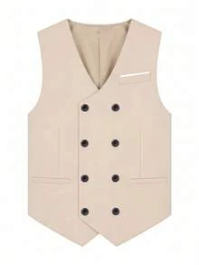 Men's 3-Piece Suit, Blazer + Vest + Trousers, Fashionable And High Quality, Suitable For Weddings, Parties Or Formal Events - Beige - View 7