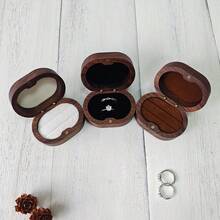 1‑Piece Personalized Oval Ring Box, Custom Walnut Two‑Slot Ring Box, Wedding Gift For Bride And Groom, Anniversary Gift, Engagement And Proposal Ring Box - Multicolor - View 6